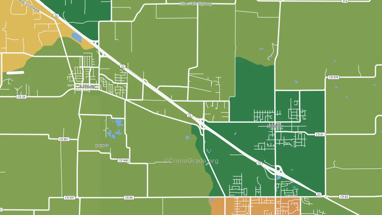 North Santiam, OR Map of Vandalism Rates