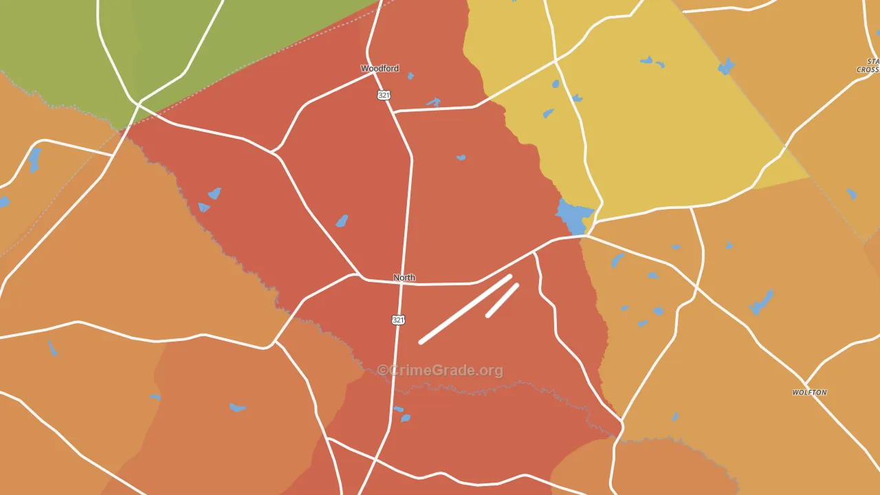 North, SC Map of Vandalism Rates