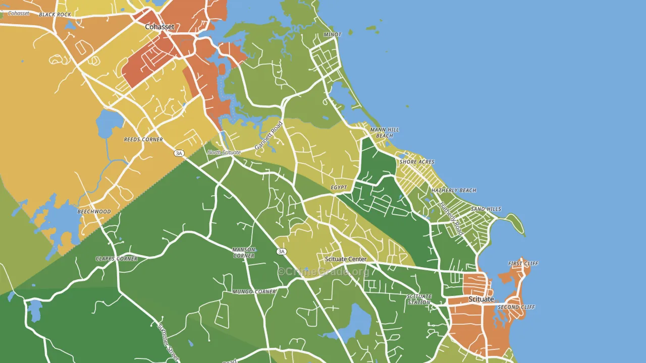North Scituate, MA Map of Vandalism Rates