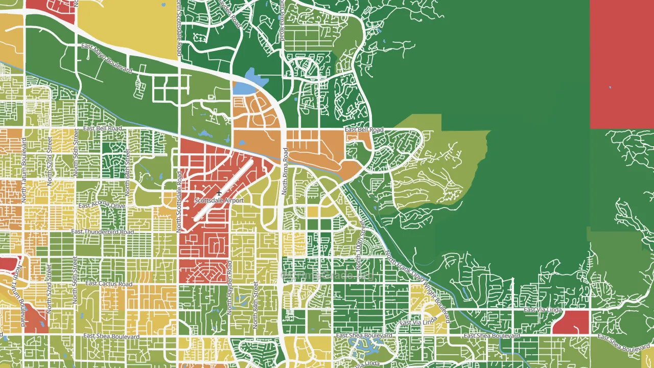 North Scottsdale, Scottsdale, AZ Map of Vandalism Rates