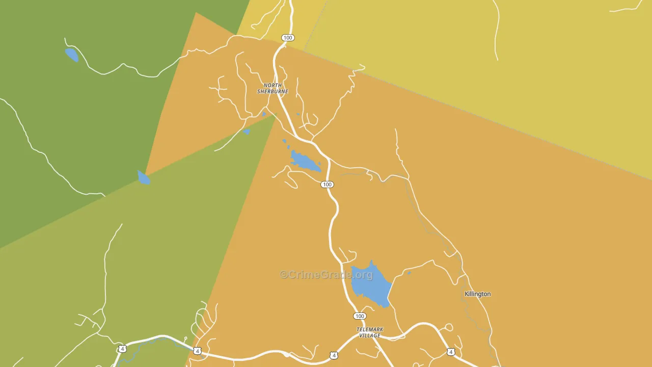North Sherburne, VT Map of Vandalism Rates