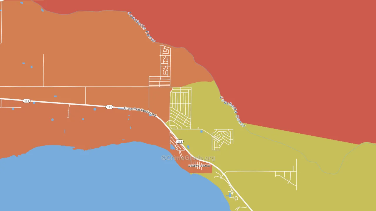 North Shore, CA Map of Vandalism Rates