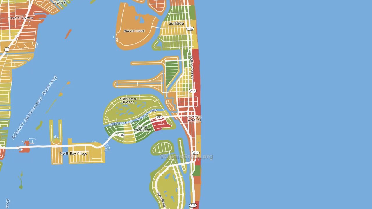 North Shores, North Bay Village, FL Map of Vandalism Rates