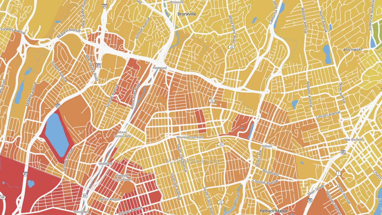 North Side, Mount Vernon, NY Map of Vandalism Rates