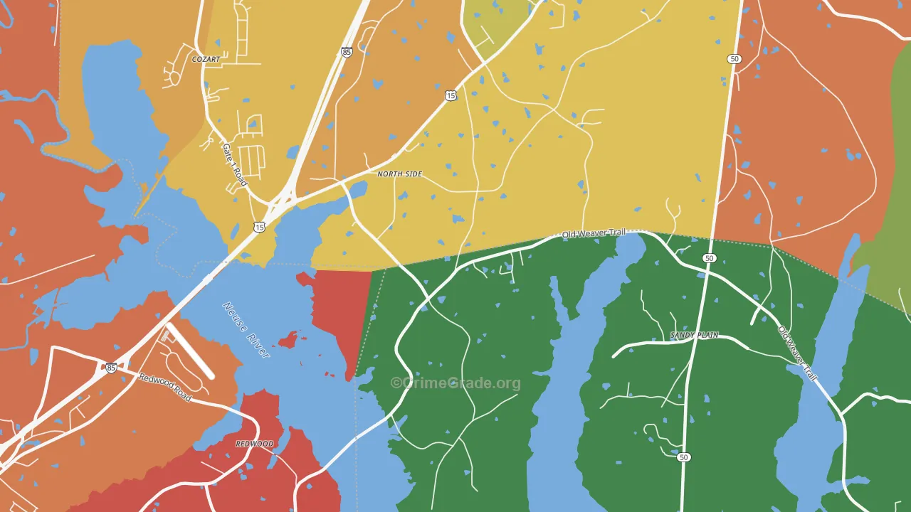 North Side, NC Map of Vandalism Rates
