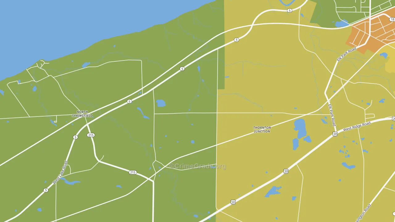 North Springfield, PA Map of Vandalism Rates