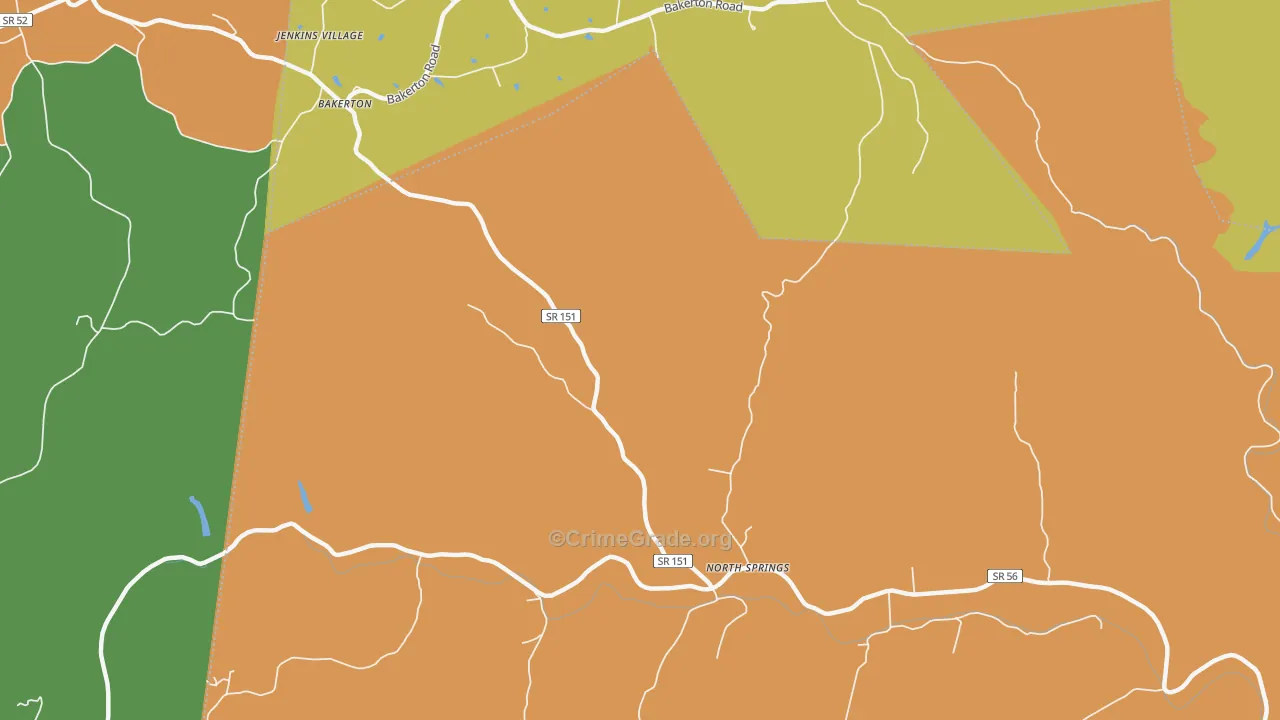 North Springs, TN Map of Vandalism Rates