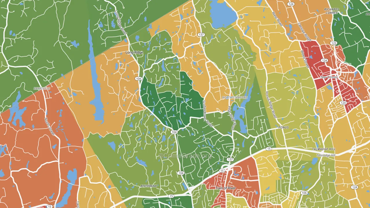 North Stamford, Stamford, CT Map of Vandalism Rates