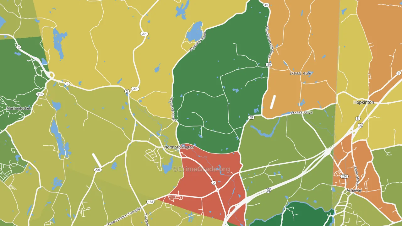 North Stonington, CT Map of Vandalism Rates