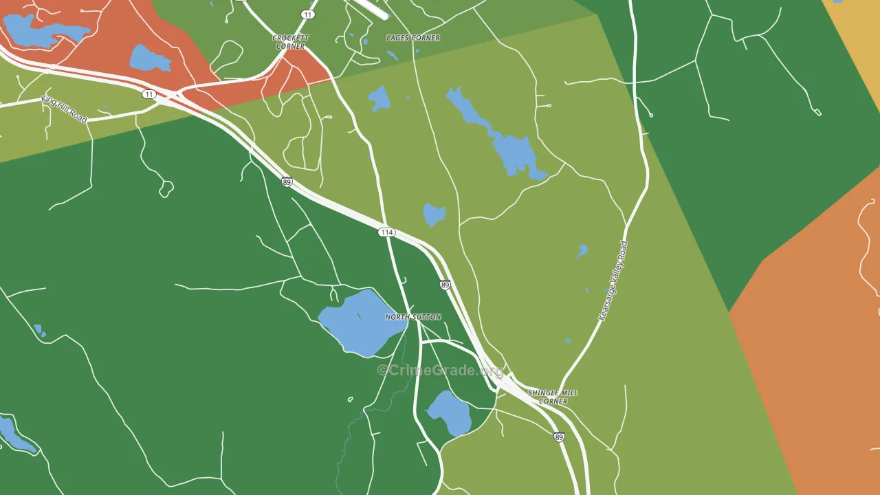 North Sutton, NH Map of Vandalism Rates