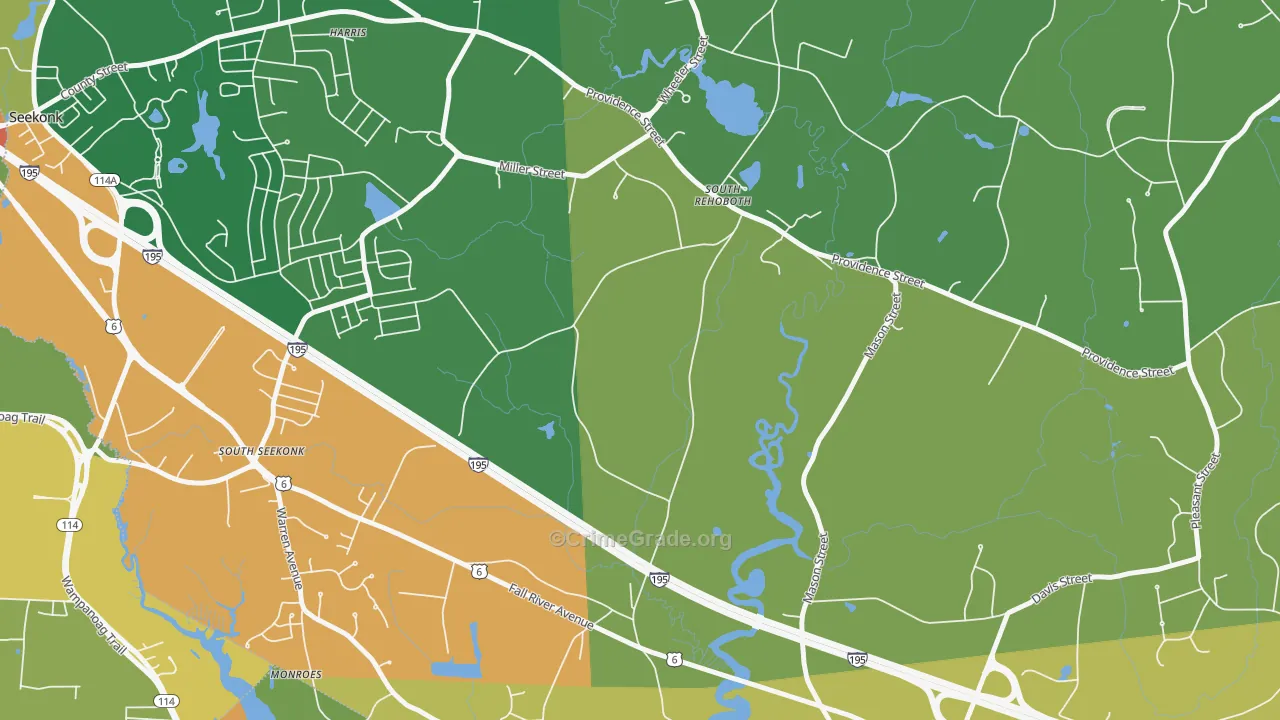North Swansea, MA Map of Vandalism Rates
