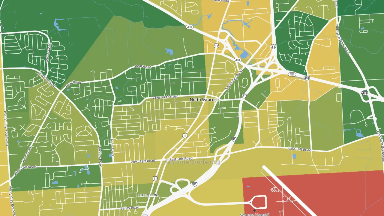 North Syracuse, NY Map of Vandalism Rates