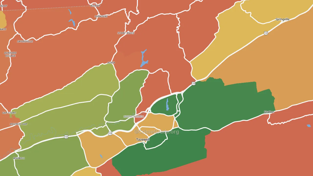 North Tazewell, VA Map of Vandalism Rates