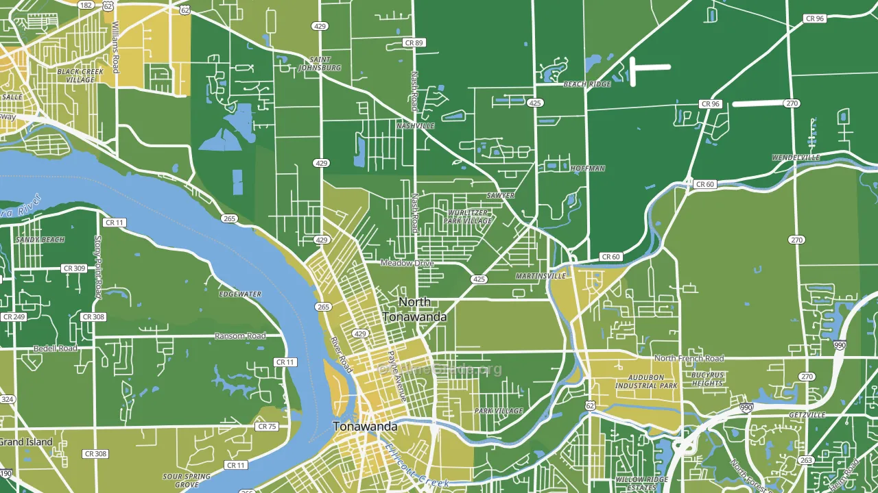 North Tonawanda, NY Map of Vandalism Rates