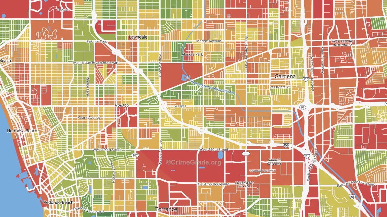 North Torrance, Torrance, CA Map of Vandalism Rates