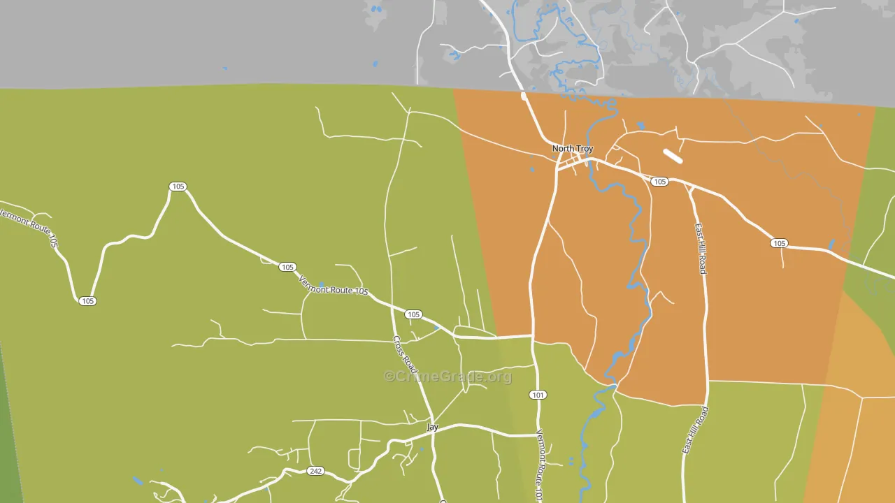 North Troy, VT Map of Vandalism Rates