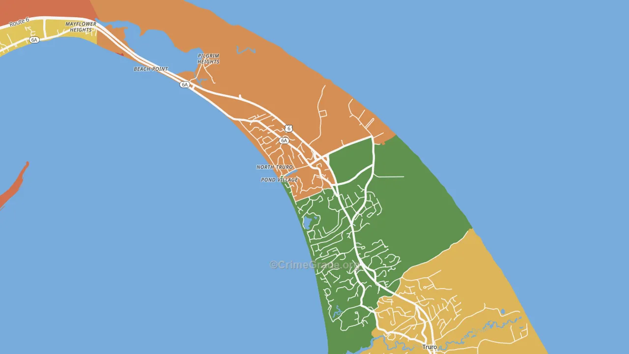 North Truro, MA Map of Vandalism Rates
