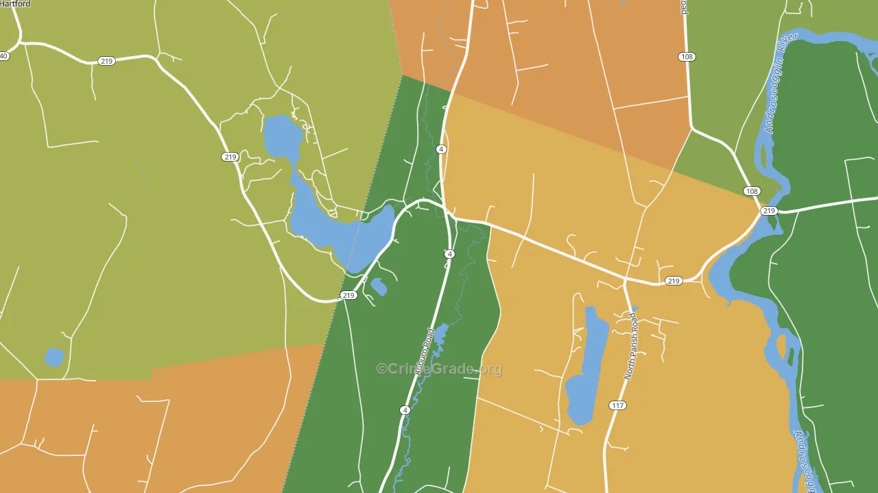 North Turner, ME Map of Vandalism Rates
