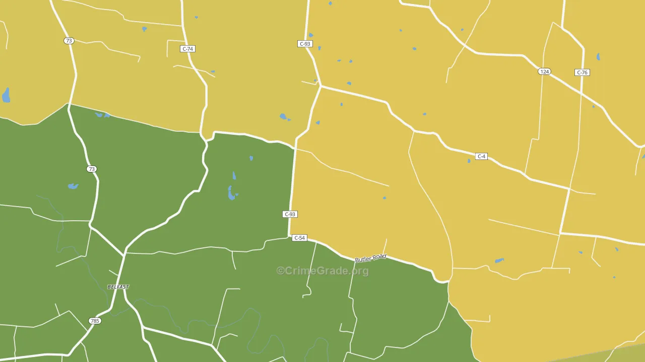 North Uniontown, OH Map of Vandalism Rates