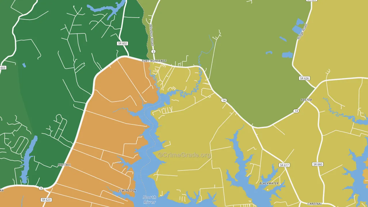 North, VA Map of Vandalism Rates