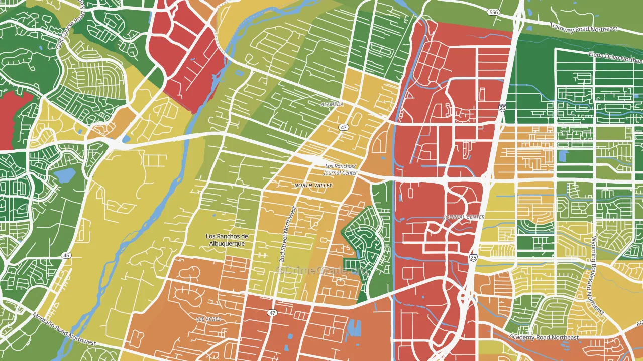 North Valley, NM Map of Vandalism Rates