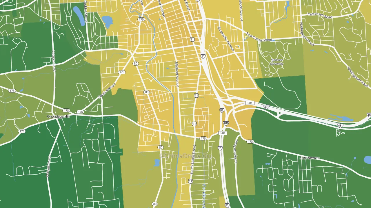 North Valley, Syracuse, NY Map of Vandalism Rates