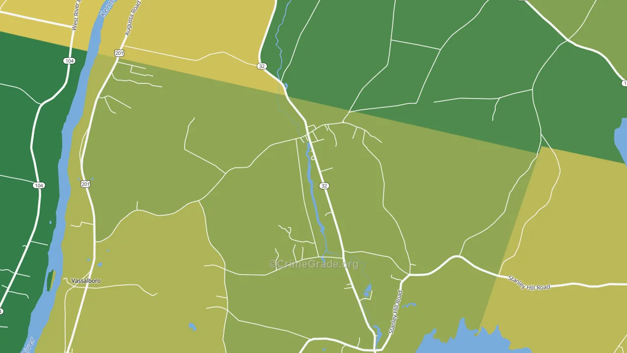 North Vassalboro, ME Map of Vandalism Rates