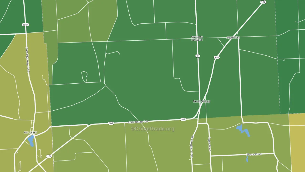 North Victory, NY Map of Vandalism Rates