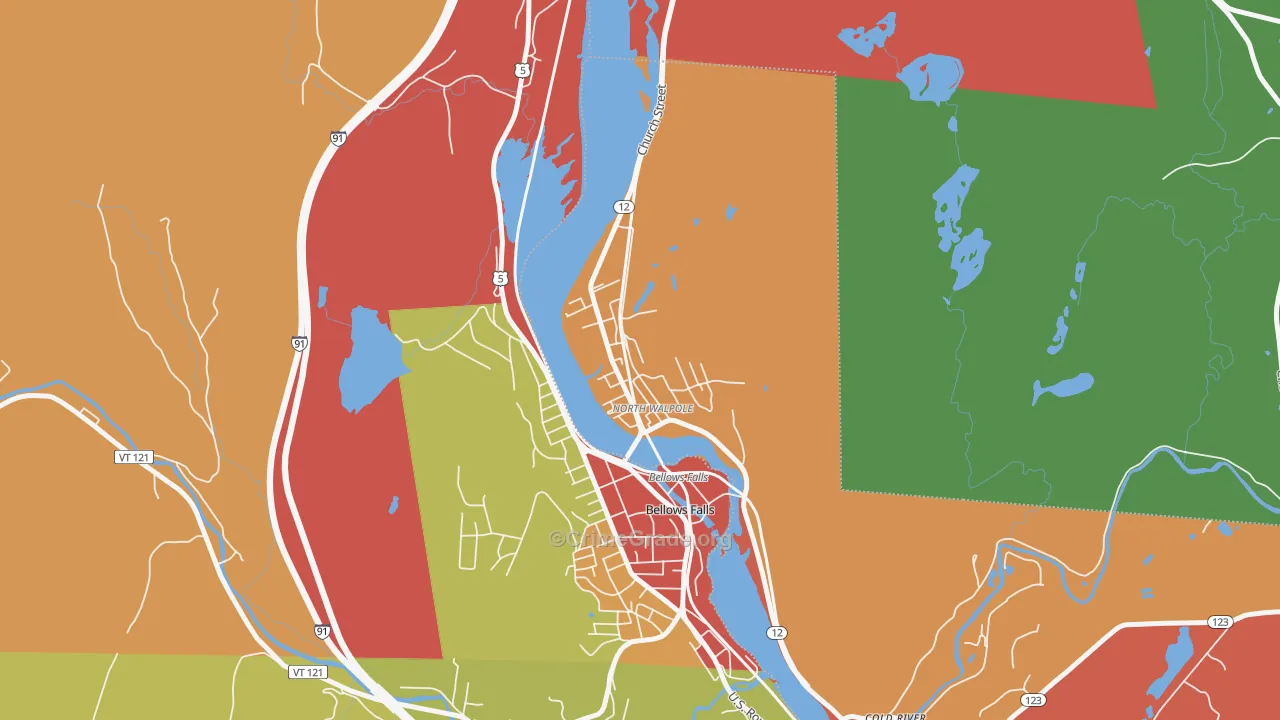 North Walpole, NH Map of Vandalism Rates