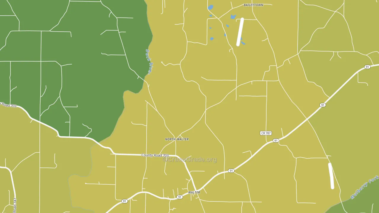 North Walter, AL Map of Vandalism Rates