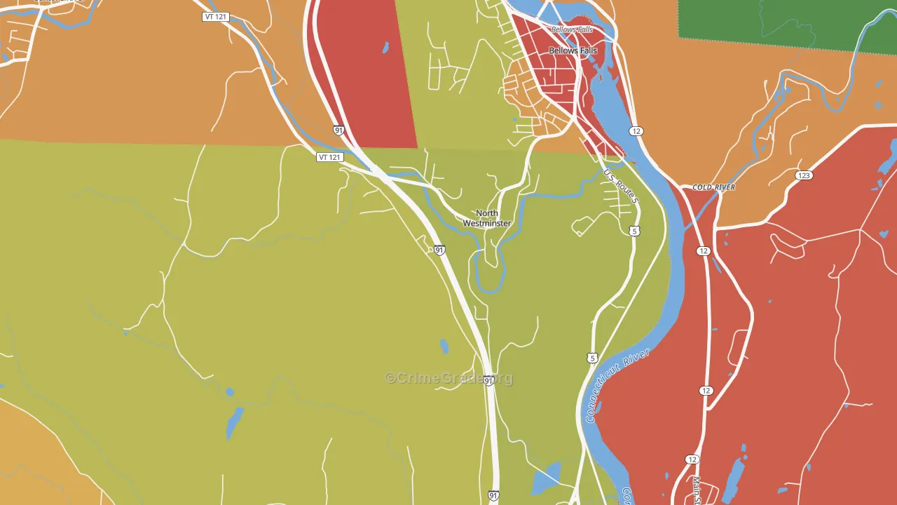 North Westminster, VT Map of Vandalism Rates