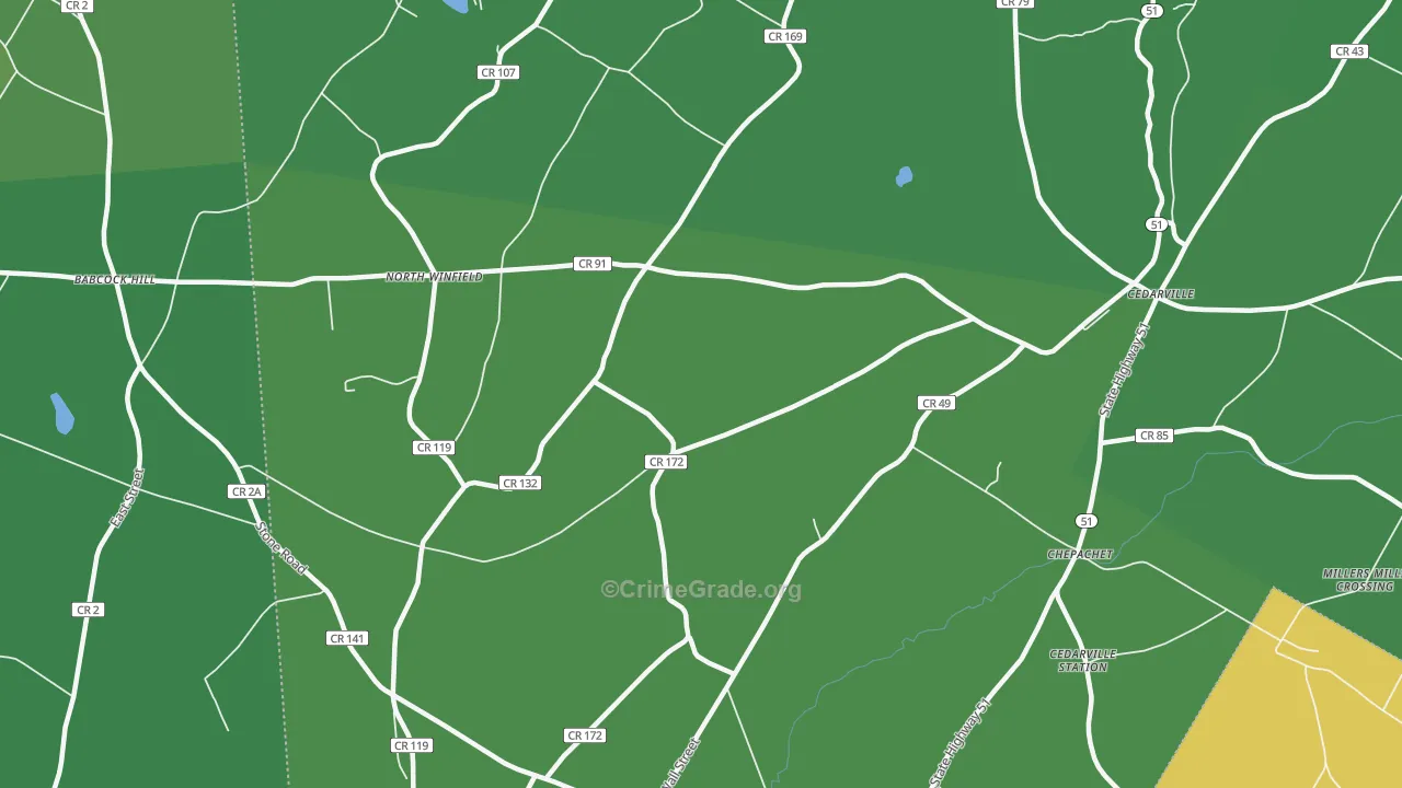 North Winfield, NY Map of Vandalism Rates