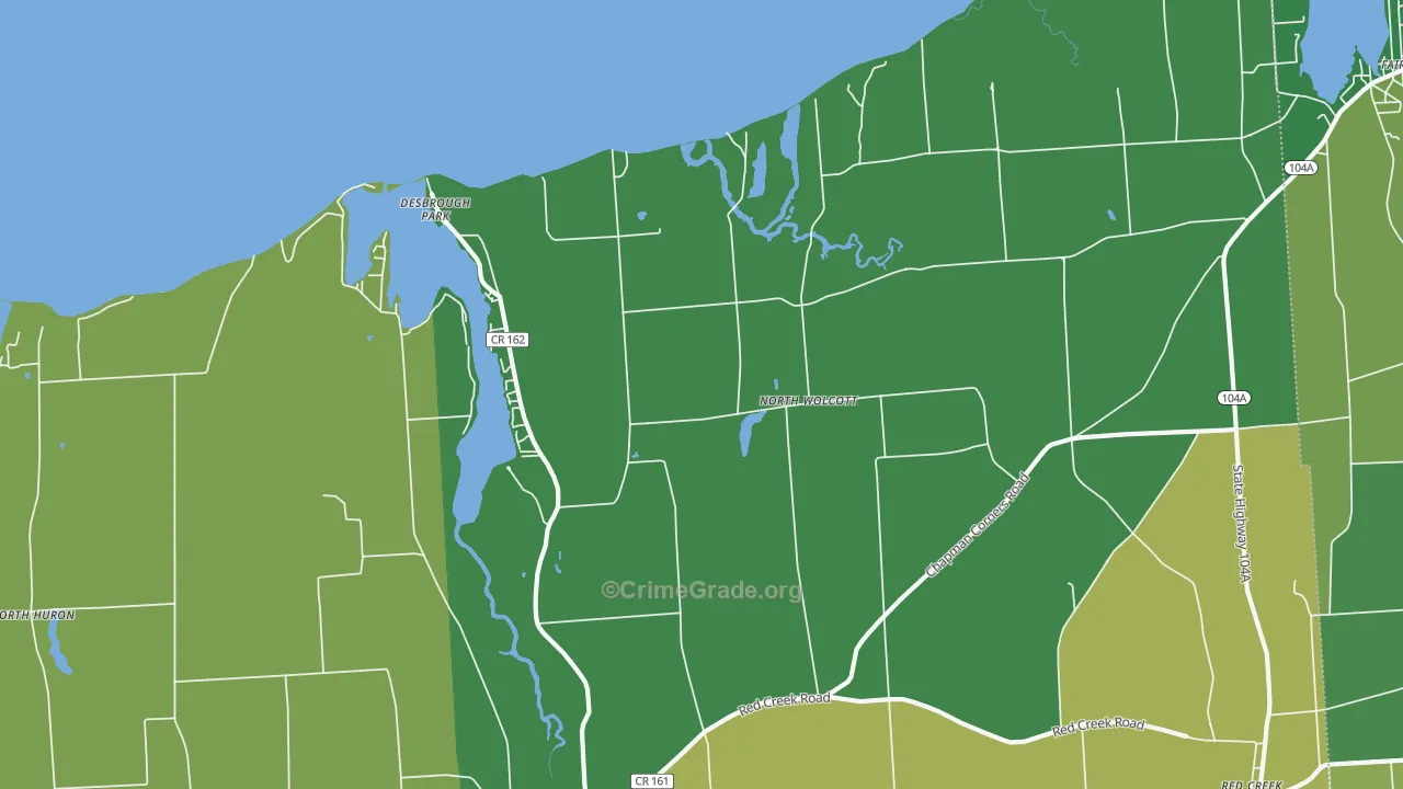 North Wolcott, NY Map of Vandalism Rates