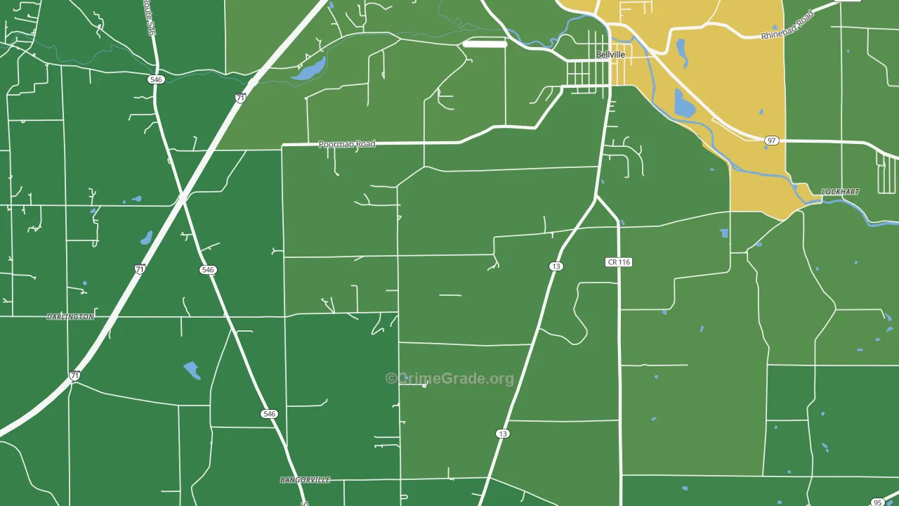 North Woodbury, OH Map of Vandalism Rates