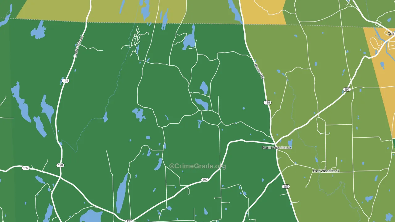 North Woodstock, CT Map of Vandalism Rates