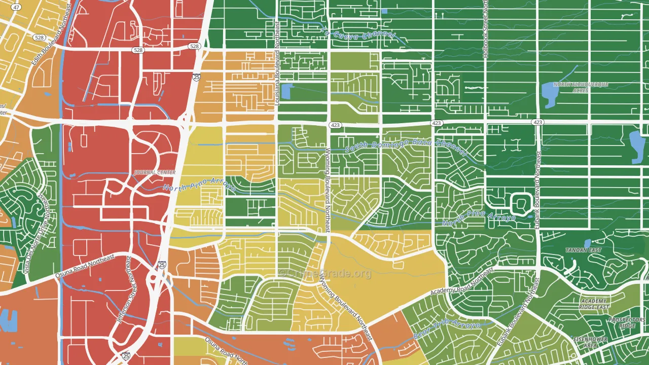 North Wyoming, Albuquerque, NM Map of Vandalism Rates