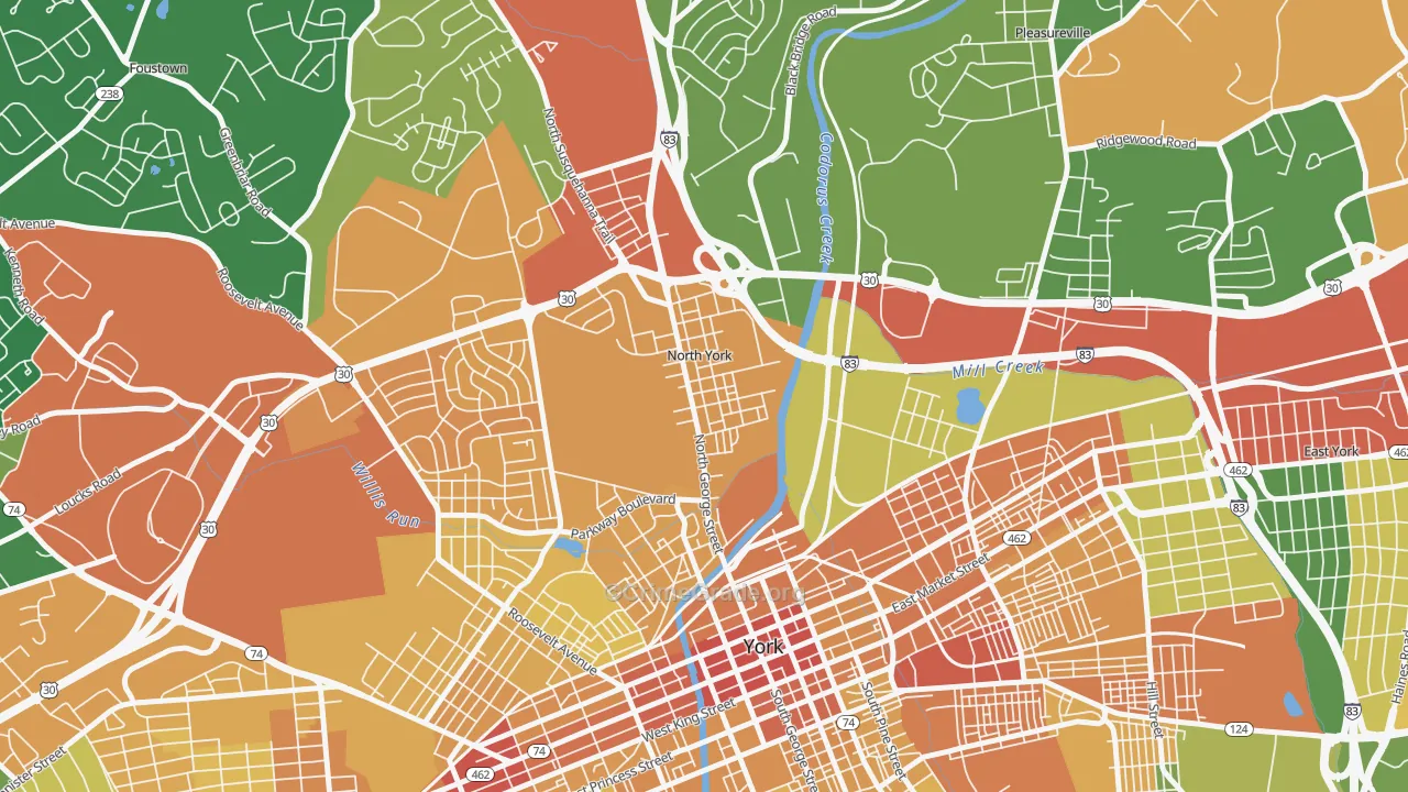 North York, PA Map of Vandalism Rates