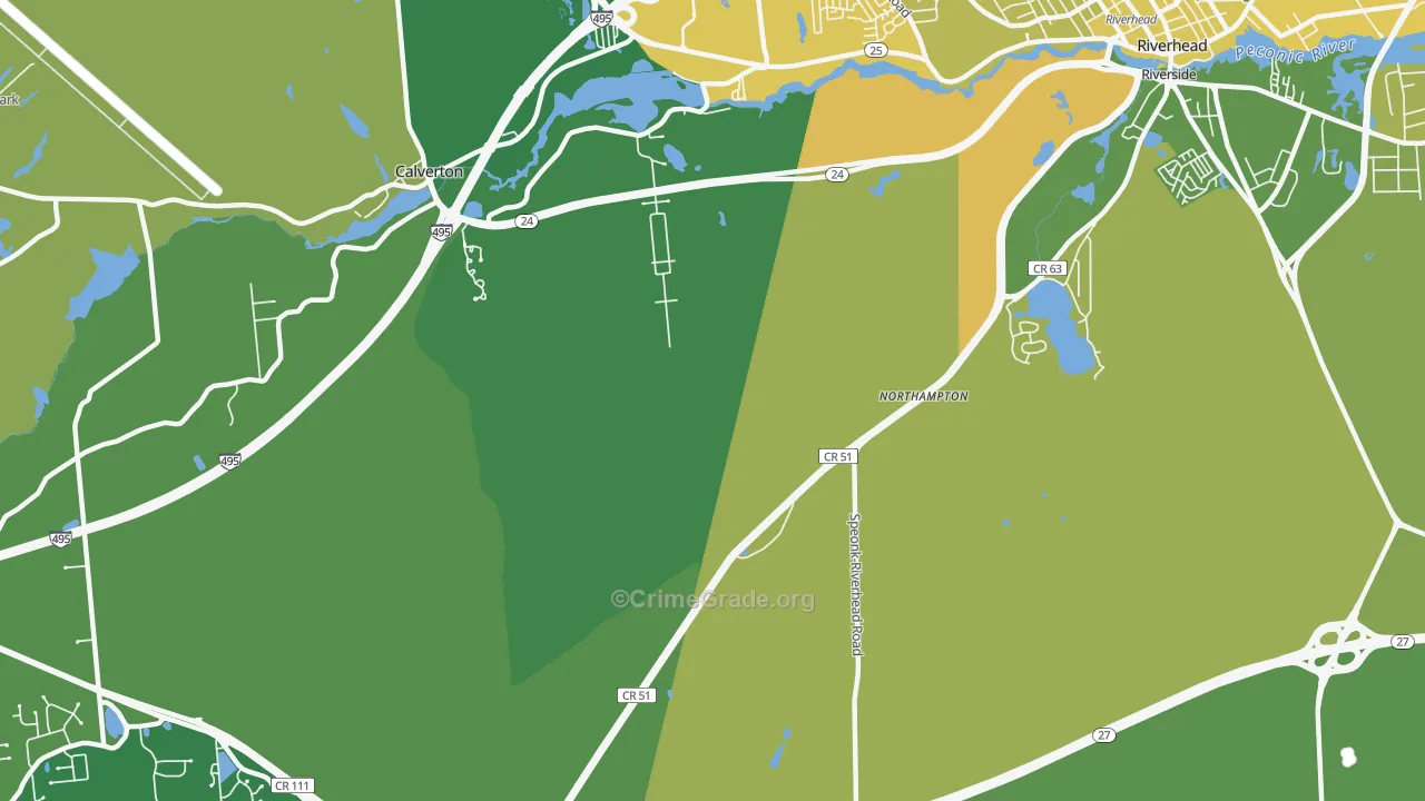 Northampton, NY Map of Vandalism Rates