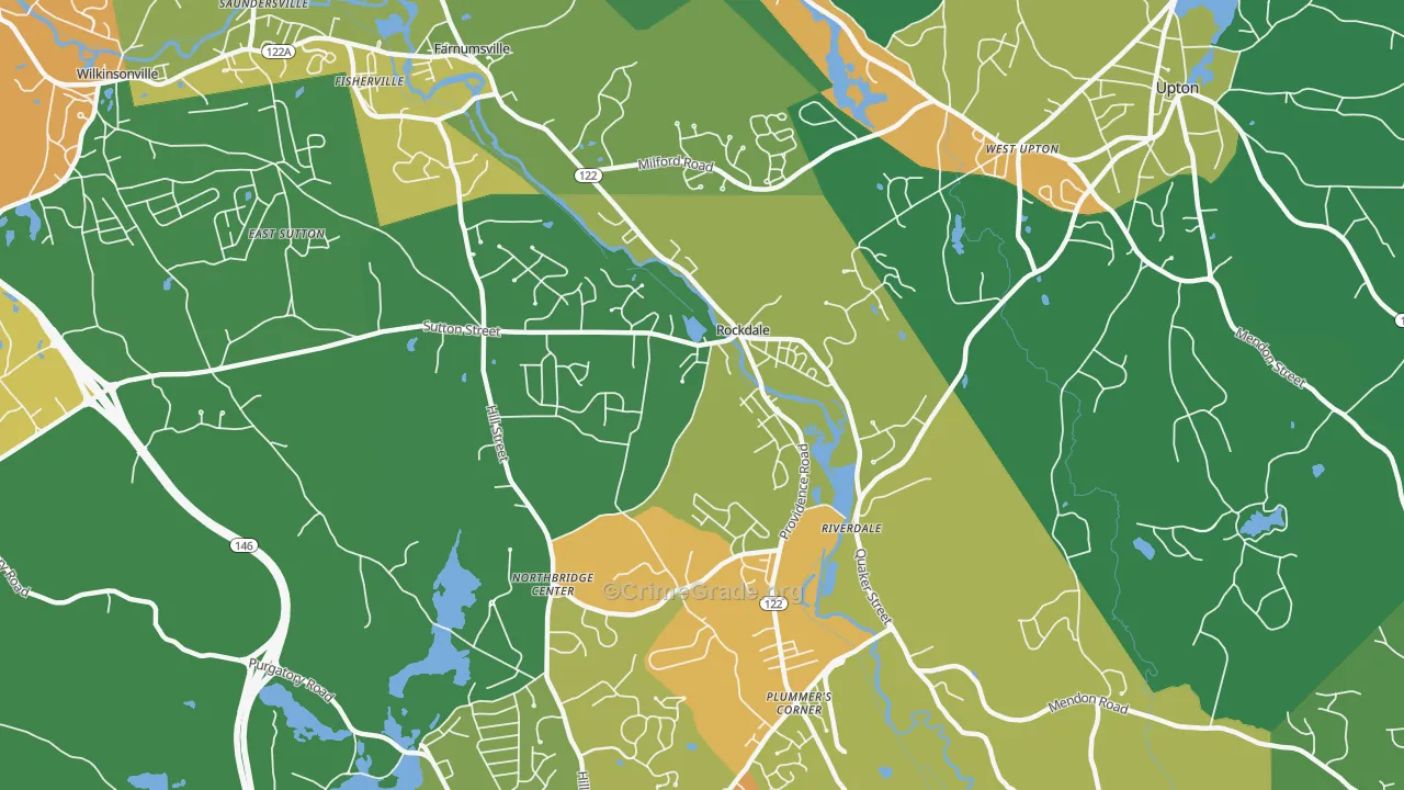Northbridge, MA Map of Vandalism Rates