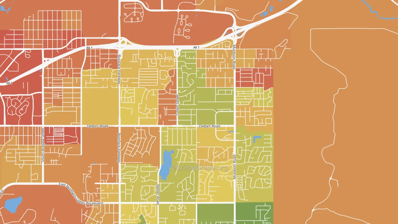 Northeast, Anchorage, AK Map of Vandalism Rates