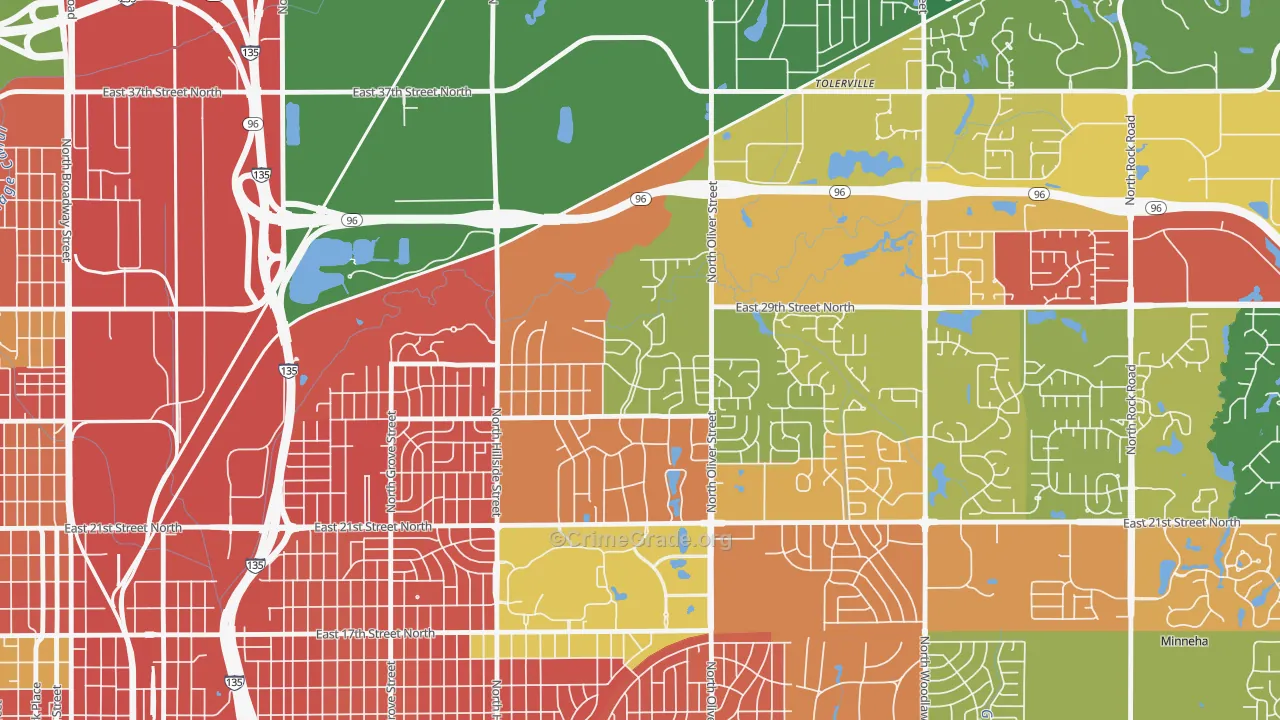 Northeast Heights, Wichita, KS Map of Vandalism Rates