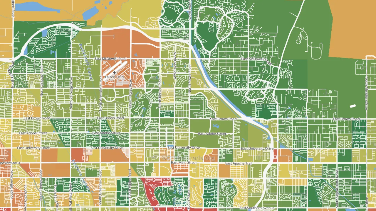 Northeast, Mesa, AZ Map of Vandalism Rates