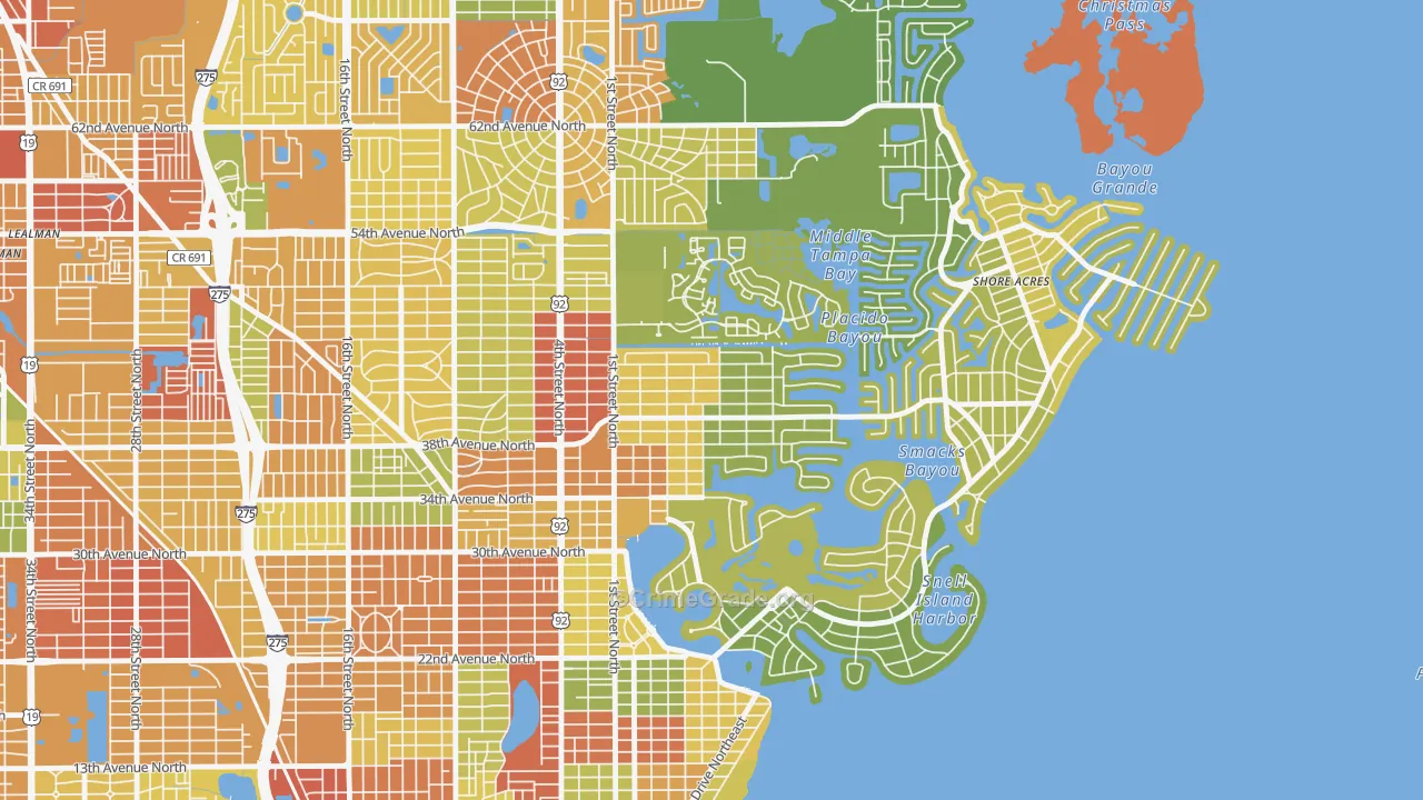 Northeast Park, St. Petersburg, FL Map of Vandalism Rates