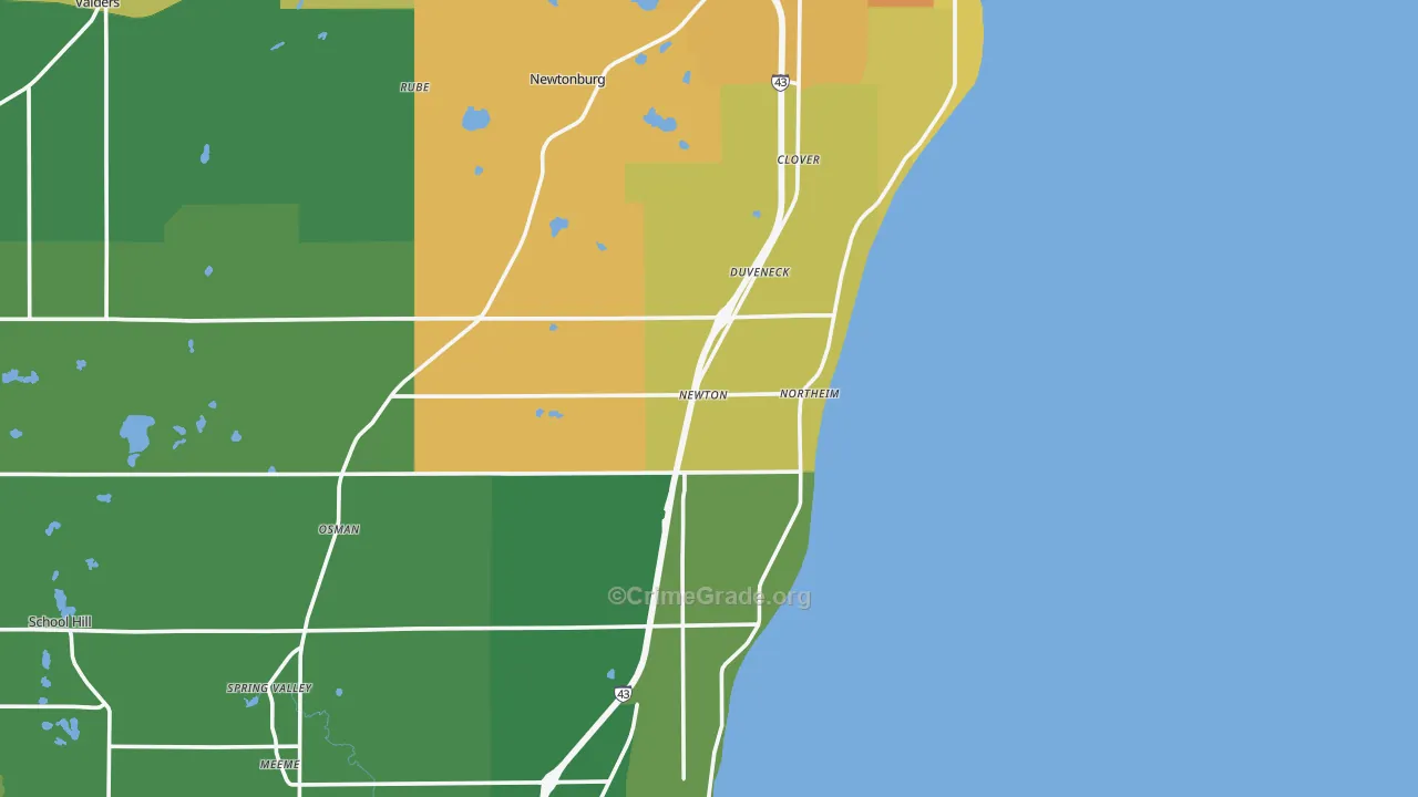 Northeim, WI Map of Vandalism Rates