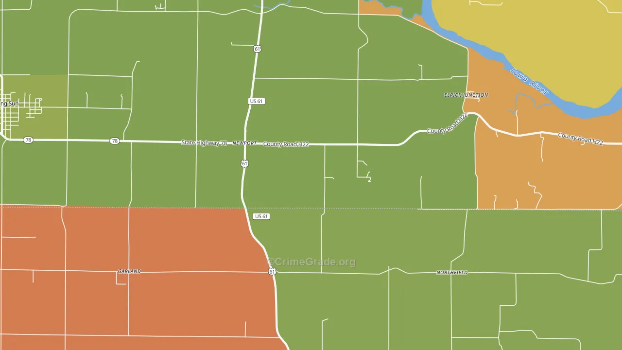 Northfield, IA Map of Vandalism Rates