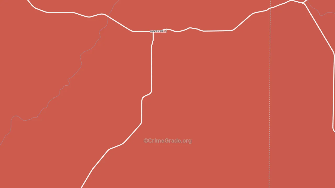 Northfield, TX Map of Vandalism Rates