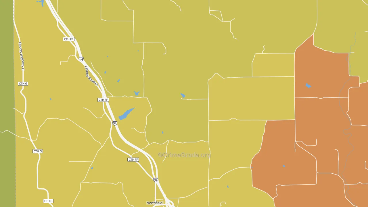 Northfield, WI Map of Vandalism Rates