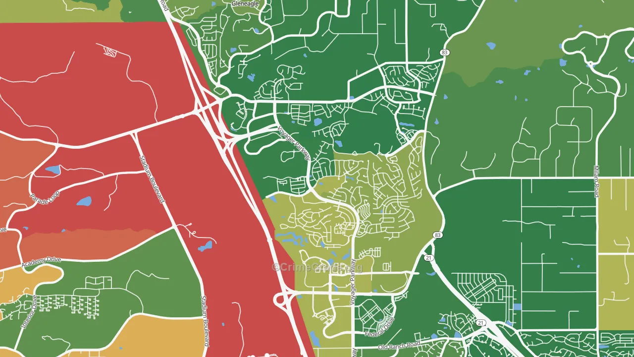 Northgate, Colorado Springs, CO Map of Vandalism Rates