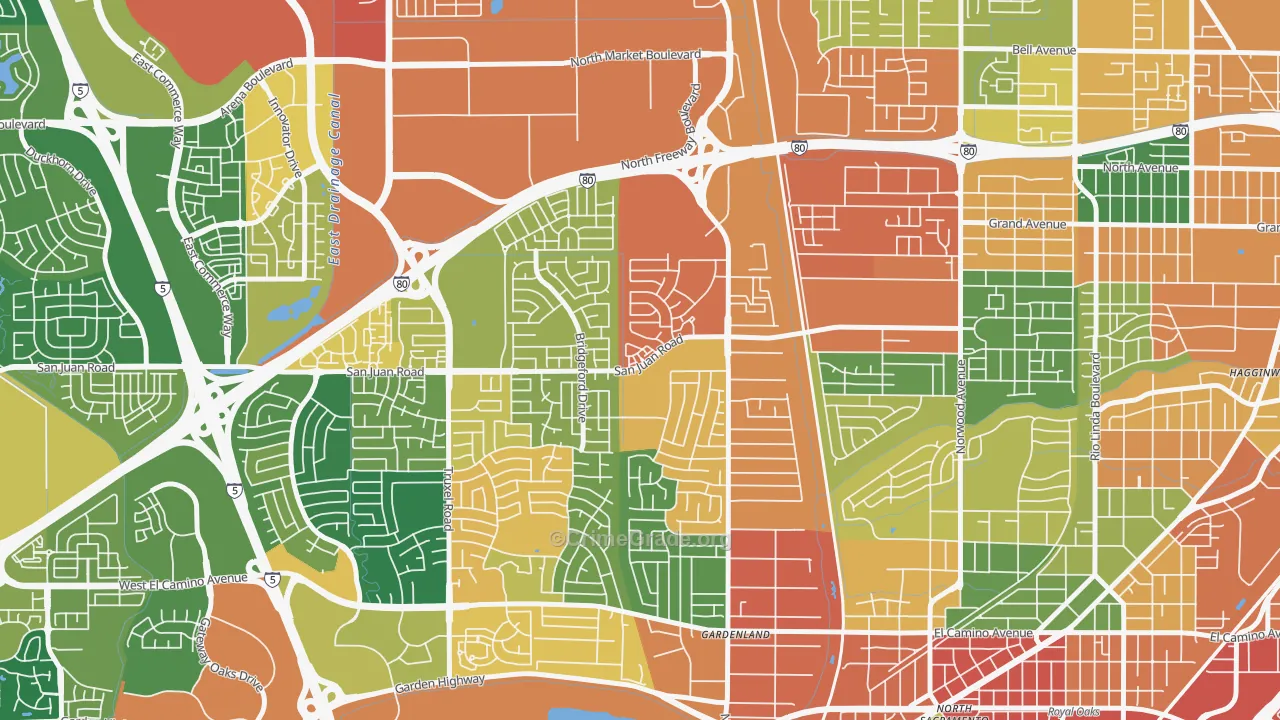 Northgate Sacramento, Sacramento, CA Map of Vandalism Rates