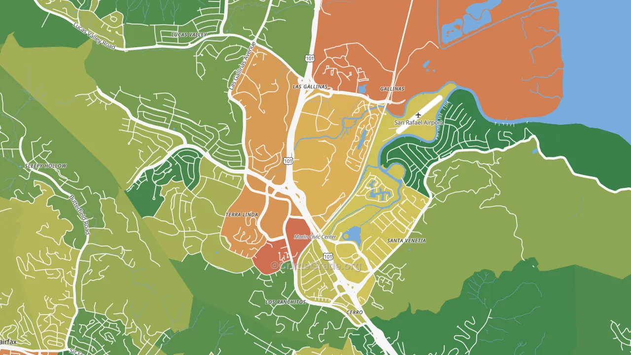 Northgate, San Rafael, CA Map of Vandalism Rates
